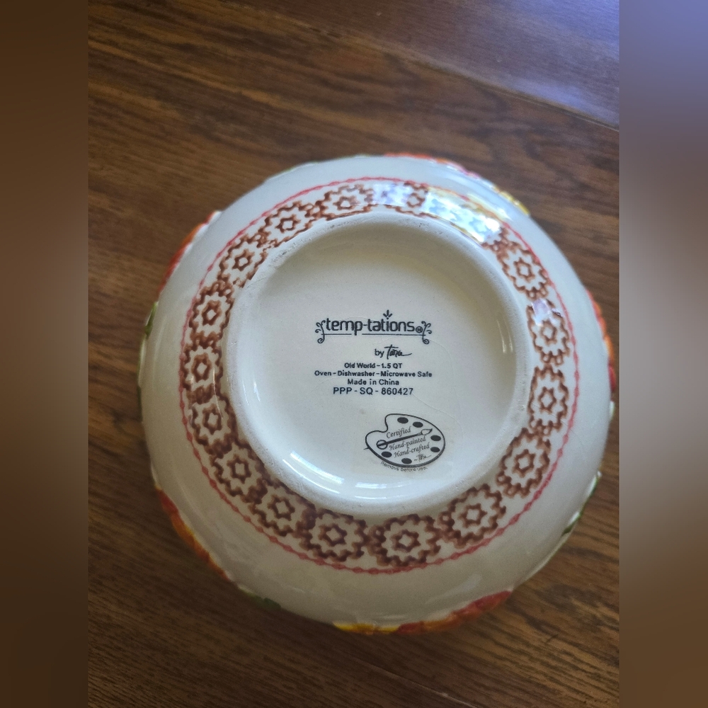 5 Piece Temptations Fall Ceramic Serving Bowl Dish Set - Picture 8 of 16